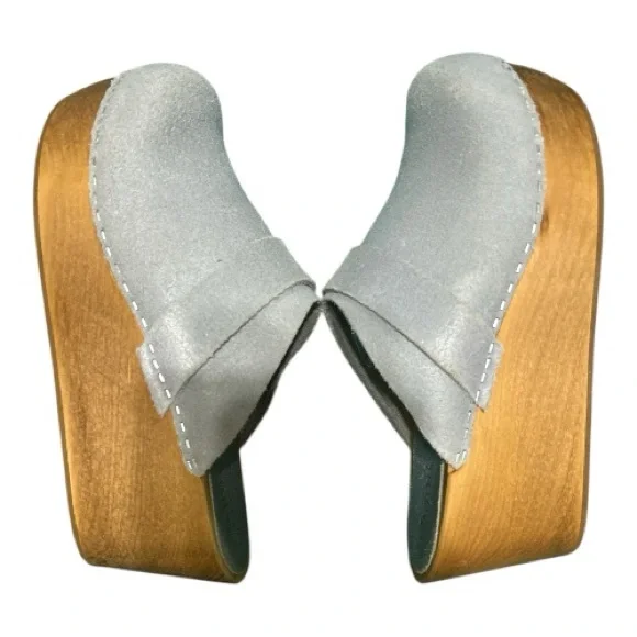 Slate Blue suede Sanita Clogs - Picture 1 of 8